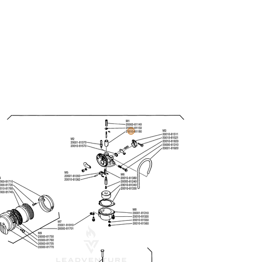 Echo part P004001110 — IPL diagram snippet (6x zoom, amber highlight)