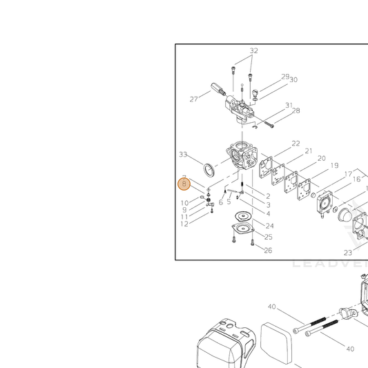 Echo part P004002800 — IPL diagram snippet (6x zoom, amber highlight)