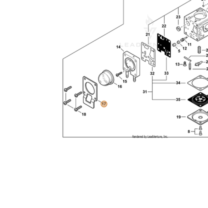 ECHO part P005000250 — IPL diagram snippet (6x zoom, amber highlight)