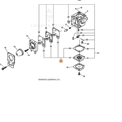 ECHO part P005000340 — IPL diagram snippet (6x zoom, amber highlight)