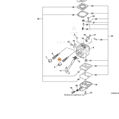 ECHO part P005000470 — IPL diagram snippet (6x zoom, amber highlight)