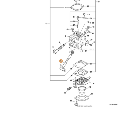 ECHO part P005000490 — IPL diagram snippet (6x zoom, amber highlight)