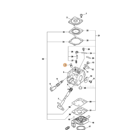 ECHO part P005000500 — IPL diagram snippet (6x zoom, amber highlight)