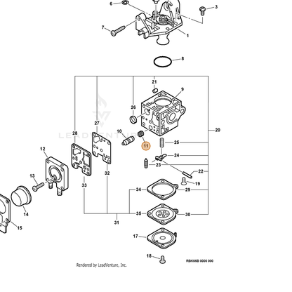 ECHO part P005000570 — IPL diagram snippet (6x zoom, amber highlight)