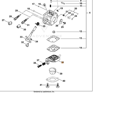 ECHO part P005000590 — IPL diagram snippet (6x zoom, amber highlight)