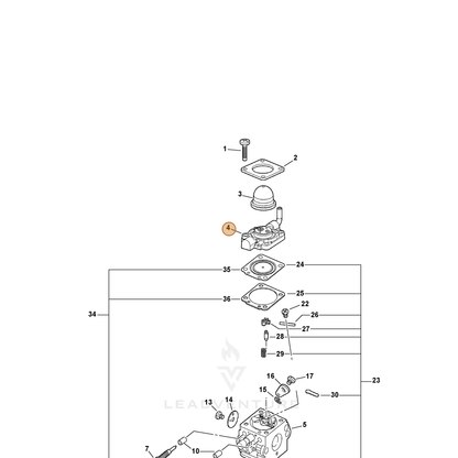 ECHO part P005000610 — IPL diagram snippet (6x zoom, amber highlight)