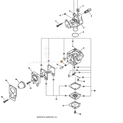 ECHO part P005000730 — IPL diagram snippet (6x zoom, amber highlight)