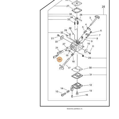 ECHO part P005000840 — IPL diagram snippet (6x zoom, amber highlight)