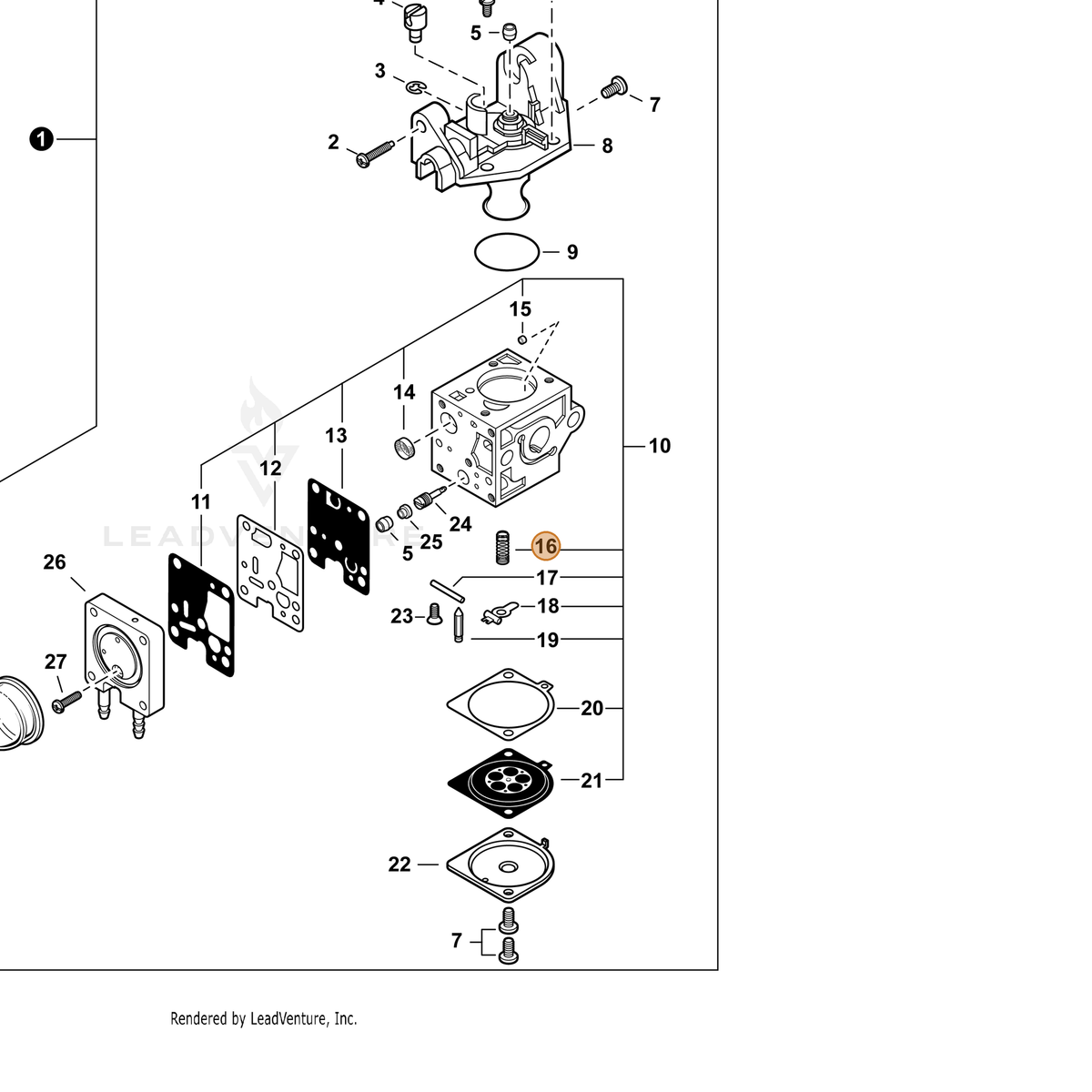 ECHO part P005000940 — IPL diagram snippet (6x zoom, amber highlight)
