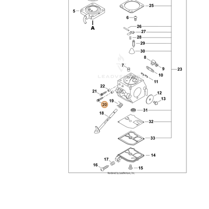ECHO part P005001150 — IPL diagram snippet (6x zoom, amber highlight)