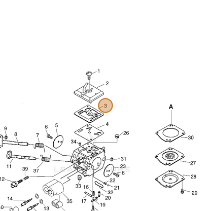 ECHO part P005001430 — IPL diagram snippet (6x zoom, amber highlight)