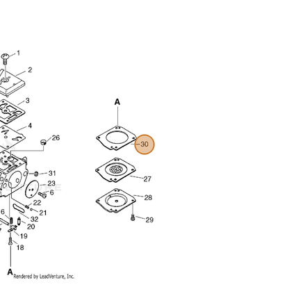 ECHO part P005001440 — IPL diagram snippet (6x zoom, amber highlight)