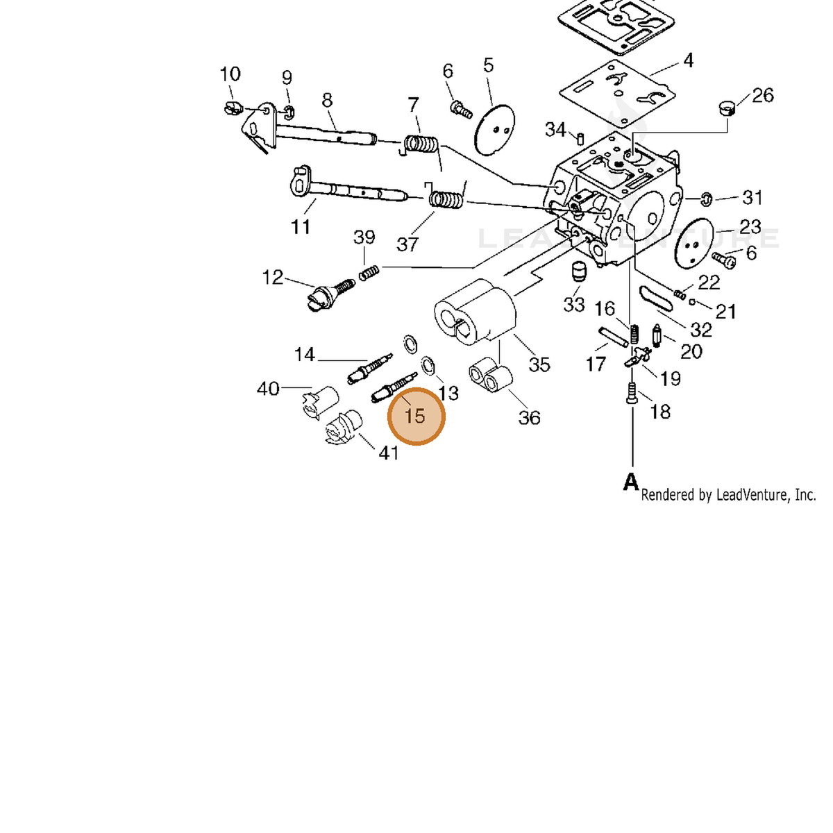 ECHO part P005001450 — IPL diagram snippet (6x zoom, amber highlight)