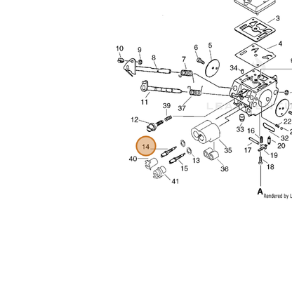 ECHO part P005001460 — IPL diagram snippet (6x zoom, amber highlight)