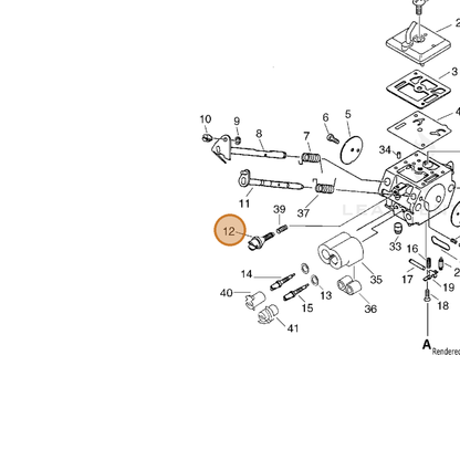 ECHO part P005001480 — IPL diagram snippet (6x zoom, amber highlight)