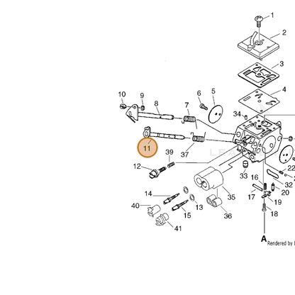 ECHO part P005001490 — IPL diagram snippet (6x zoom, amber highlight)