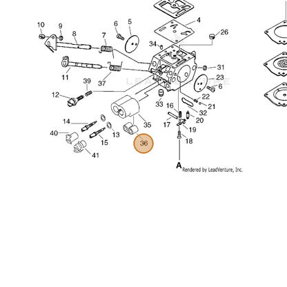 ECHO part P005001500 — IPL diagram snippet (6x zoom, amber highlight)
