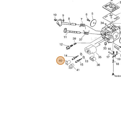 ECHO part P005001530 — IPL diagram snippet (6x zoom, amber highlight)