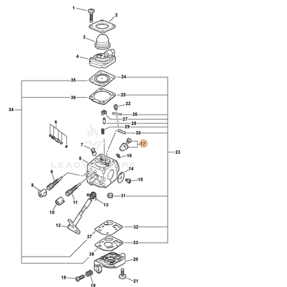 ECHO part P005001690 — IPL diagram snippet (6x zoom, amber highlight)