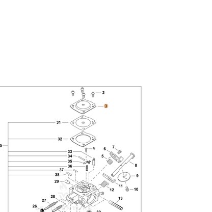 ECHO part P005001850 — IPL diagram snippet (6x zoom, amber highlight)