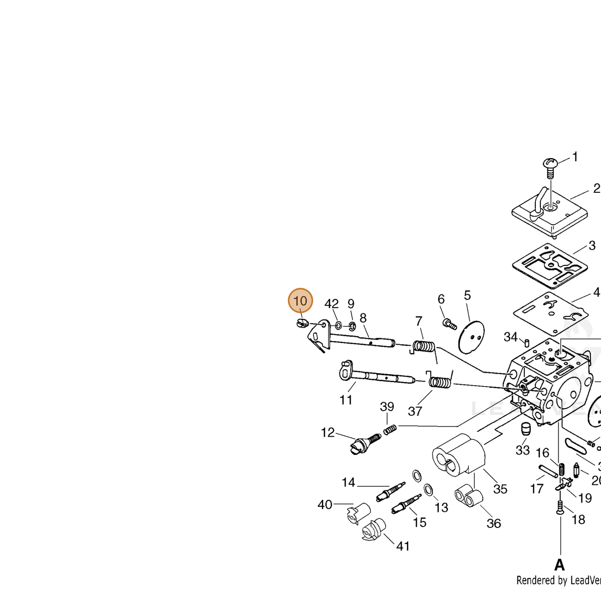 ECHO part P005001860 — IPL diagram snippet (6x zoom, amber highlight)