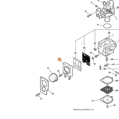 ECHO part P005001890 — IPL diagram snippet (6x zoom, amber highlight)