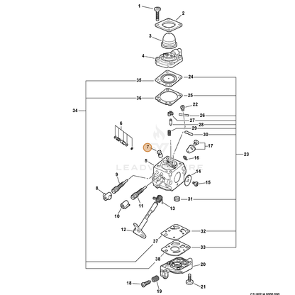 ECHO part P005001920 — IPL diagram snippet (6x zoom, amber highlight)