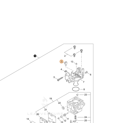 ECHO part P005002200 — IPL diagram snippet (6x zoom, amber highlight)