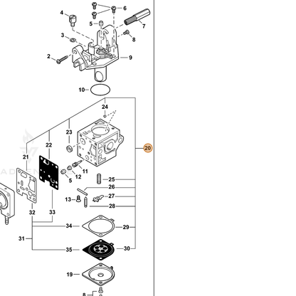 ECHO part P005002290 — IPL diagram snippet (6x zoom, amber highlight)