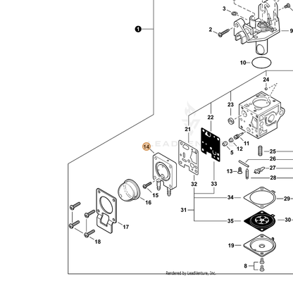 ECHO part P005002480 — IPL diagram snippet (6x zoom, amber highlight)