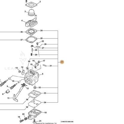 ECHO part P005002560 — IPL diagram snippet (6x zoom, amber highlight)