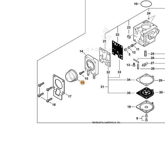 ECHO part P005003110 — IPL diagram snippet (6x zoom, amber highlight)