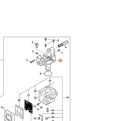 ECHO part P005003510 — IPL diagram snippet (6x zoom, amber highlight)