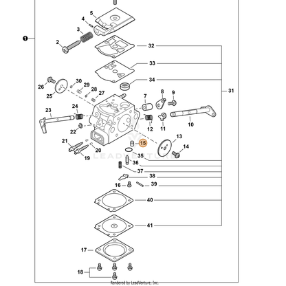 ECHO part P005003590 — IPL diagram snippet (6x zoom, amber highlight)