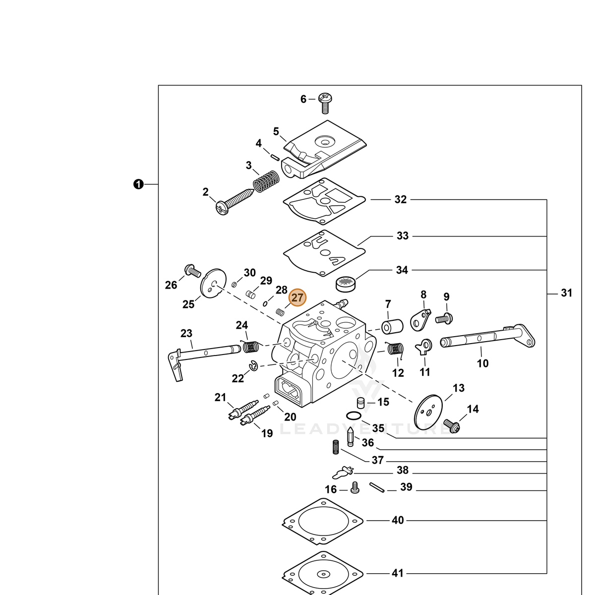ECHO part P005003660 — IPL diagram snippet (6x zoom, amber highlight)