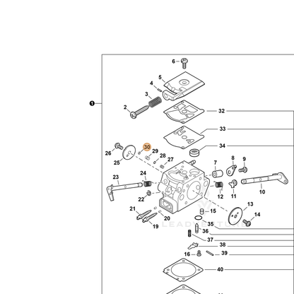 ECHO part P005003690 — IPL diagram snippet (6x zoom, amber highlight)
