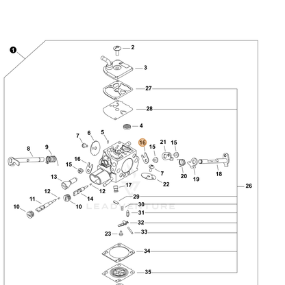 ECHO part P005003820 — IPL diagram snippet (6x zoom, amber highlight)
