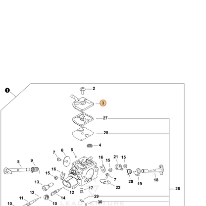 ECHO part P005004110 — IPL diagram snippet (6x zoom, amber highlight)