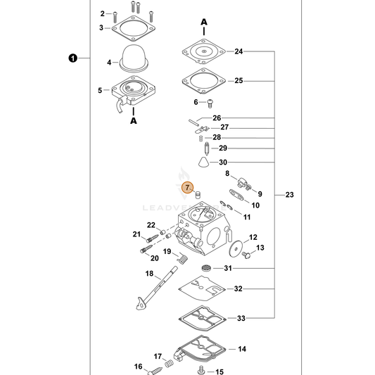 Echo part P005004380 — IPL diagram snippet (6x zoom, amber highlight)