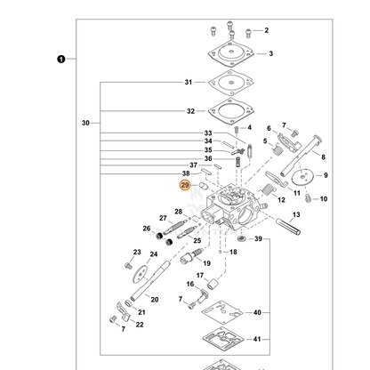 ECHO part P005004390 — IPL diagram snippet (6x zoom, amber highlight)