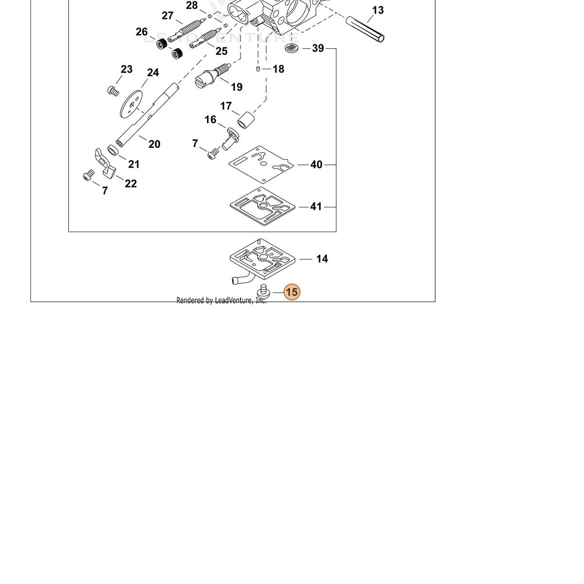 ECHO part P005004420 — IPL diagram snippet (6x zoom, amber highlight)