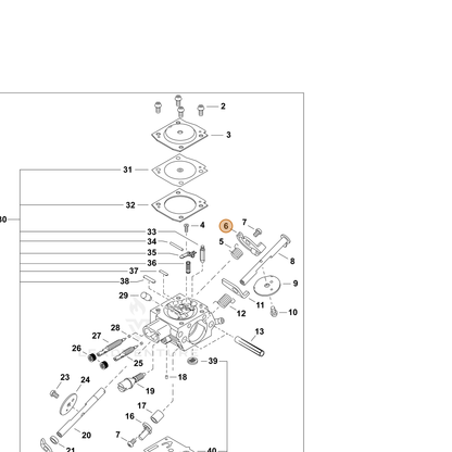 ECHO part P005004430 — IPL diagram snippet (6x zoom, amber highlight)
