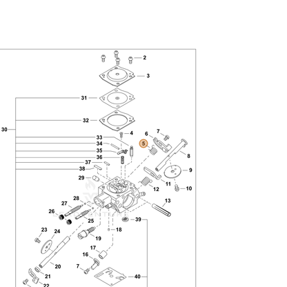 ECHO part P005004450 — IPL diagram snippet (6x zoom, amber highlight)