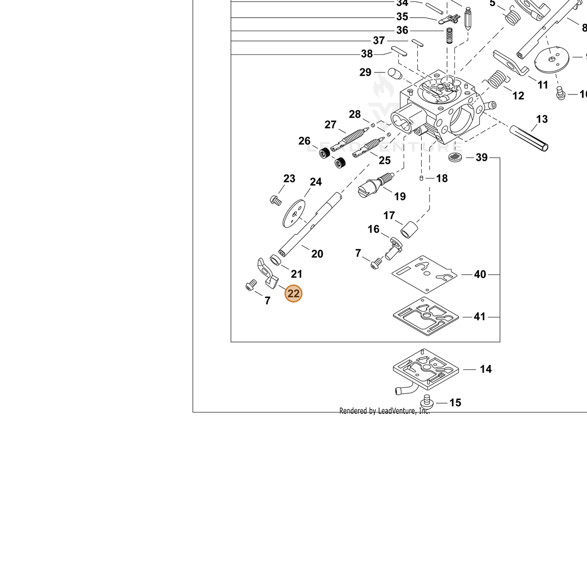ECHO part P005004470 — IPL diagram snippet (6x zoom, amber highlight)