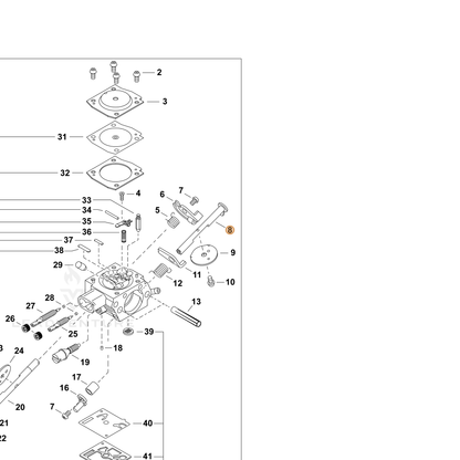 ECHO part P005004480 — IPL diagram snippet (6x zoom, amber highlight)