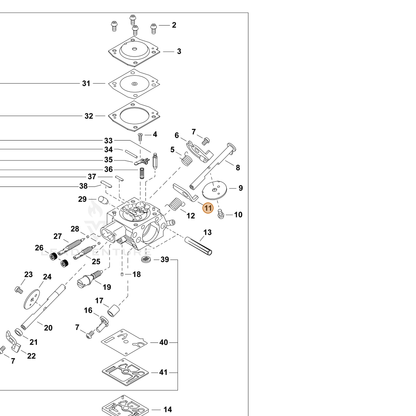 ECHO part P005004490 — IPL diagram snippet (6x zoom, amber highlight)