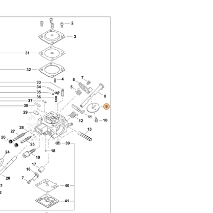 ECHO part P005004500 — IPL diagram snippet (6x zoom, amber highlight)