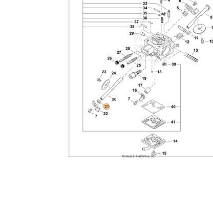 ECHO part P005004600 — IPL diagram snippet (6x zoom, amber highlight)