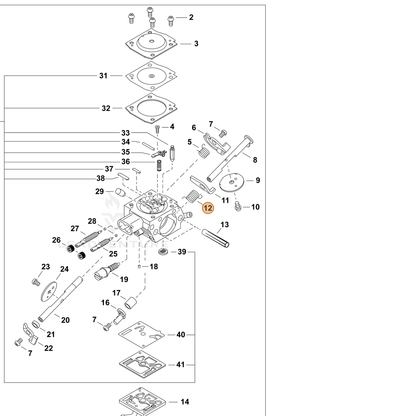 ECHO part P005004610 — IPL diagram snippet (6x zoom, amber highlight)
