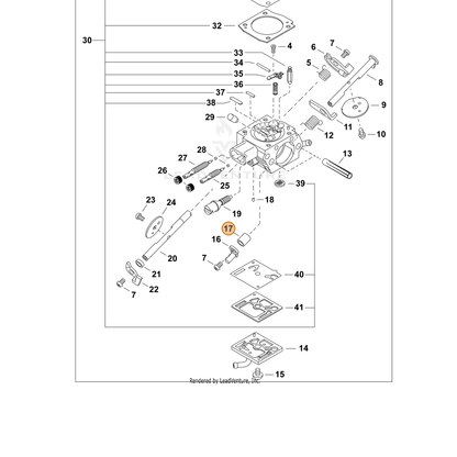 ECHO part P005004620 — IPL diagram snippet (6x zoom, amber highlight)
